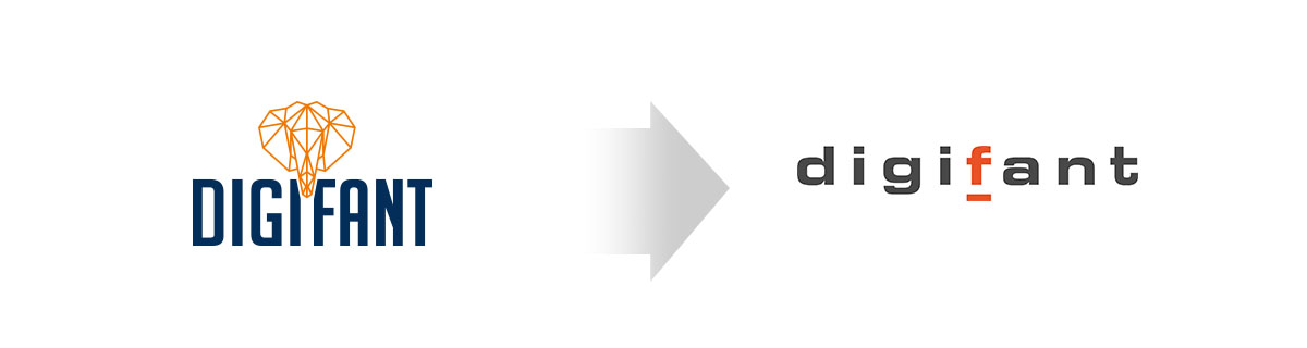 Verwandlung vom alten zum neuen Logo von digifant